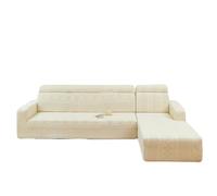YOPOIY Fundas de sofá modular de 2 piezas, fundas de sofá en forma de L para perros, lavable, protector de muebles con parte inferior elástica para sala de estar (beige, diván izquierdo + 2 asientos)