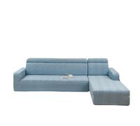 YOPOIY Fundas de sofá modular de 2 piezas, fundas de sofá en forma de L para perros, lavable, protector de muebles con parte inferior elástica para sala de estar (azul, diván izquierdo + 4 asientos)