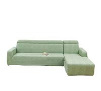 YOPOIY Fundas de sofá modular de 2 piezas, fundas de sofá en forma de L para perros, lavable, protector de muebles con parte inferior elástica para sala de estar (verde, diván izquierdo + 3 asientos)