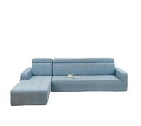 YOPOIY Fundas de sofá modular de 2 piezas, fundas de sofá en forma de L para perros, lavable, protector de muebles con parte inferior elástica para sala de estar (azul, diván derecho + 3 asientos)