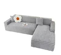 YOPOIY Fundas de sofá modulares de chenilla, fundas de sofá en forma de L para sofá seccional apto para mascotas, fundas de sofá lavables para sala de estar (gris oscuro, diván izquierdo + 3 asientos)