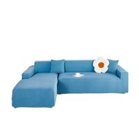 YOPOIY Fundas elásticas para sofá modular, 2 fundas de sofá en forma de L para sofá modular en forma de L, lavable, protector de muebles para mascotas y perros (color azul, 4 + 2 plazas)
