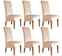 YOPOIY Fundas extragrandes de terciopelo para sillas de comedor, fundas para sillas de respaldo alto suaves y agradables al tacto, protectores de muebles elásticos XL/de gran tamaño para comedor