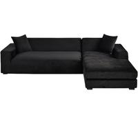 YOPOIY Fundas para sofá modular, 2 piezas, fundas de sofá en forma de L, fundas de sofá para chaise longue para perros, lavable, protector de muebles para mascotas (color negro, diván izquierdo + 3