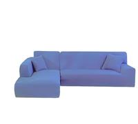 YOPOIY Fundas para sofá modular de 2 piezas, fundas de sofá en forma de L, fundas de elastano lavables con parte inferior elástica para perros (morado, 4 + 3 asientos)