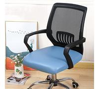 YOPOIY Impermeable PU Cuero Funda de Silla de Oficina, Elástica Cubierta de Asiento Antideslizante Ajustable Oficina Cubierta de La Silla Suaves Funda para Silla -Azul Claro-Talla única