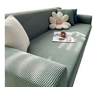 YOPOIY Jacquard Gruesa Funda Sofa, con Funda de Almohada Gratis Suaves Poliéster Funda de Sofá Lavable Funda de Sofá Elástica Protector para Sofá para Estar -Verde-3 plazas (190-230 cm)