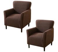 YOPOIY Juego de 2 fundas elásticas para sillón de banquete, 1 funda moderna para sofá con brazos, fundas suaves para sillas de acento para muebles, protector de sofá individual (marrón, 2 piezas)