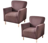 YOPOIY Juego de 2 fundas elásticas para sillón de banquete, 1, fundas extraíbles para sillas con brazos, fundas suaves para sillas Singlesofa para sala de estar (café, 2 piezas)