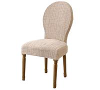 YOPOIY Juego de 6/4/2 fundas para sillas de comedor con respaldo redondo, fundas suaves para sillas de comedor francés, fundas vintage lavables para decoración del hogar y banquetes (caqui, 2 piezas)