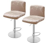 YOPOIY Juego de 6 fundas de terciopelo para taburetes de bar con respaldos, fundas elásticas para sillas de bar giratorias, para comedor, hotel, banquete (caqui, 4 piezas)