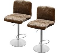 YOPOIY Juego de 6 fundas de terciopelo para taburetes de bar con respaldos, fundas elásticas para sillas de bar giratorias, para comedor, hotel, banquete (marrón, 2 piezas)