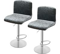 YOPOIY Juego de 6 fundas de terciopelo para taburetes de bar con respaldos, fundas elásticas para sillas de bar giratorias, para comedor, hotel, banquete (gris oscuro, 4 piezas)