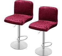 YOPOIY Juego de 6 fundas de terciopelo para taburetes de bar con respaldos, fundas elásticas para sillas de bar giratorias, para comedor, hotel, banquete (borgoña, 6 piezas)