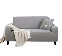 YOPOIY Muebles de Lujo Jacquard Funda Sofa, Modernas Funda para Sofá Color Liso Funda de Sofá Suaves Universal Protector para Sofá para Mascotas niños Perro Gato -Gris Claro-4 plazas (235-300 cm)