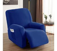 YOPOIY Terciopelo de Felpa Fundas Sillon Relax Split Style Stretch Lazy Boy Protector para Sillón Reclinable Sillón Todo Incluido Moderno Cubre Asiento Individual para Sala de Estar -Azul-5