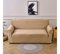 YOPOIY Terciopelo Funda Cubre Sofá, 1 2 3 4 Plazas Fundas para Sofá Universal Equipado Cubierta de Muebles con Parte Inferior Elástica para Sofá Sillón-Camello-2 Plazas 145-185cm