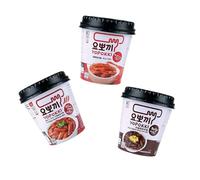 Yopokki - Juego de 3 pasteles de arroz mezclados en vaso, Coreano Instant Rice Cake Cups - Top 3 pasteles de arroz coreanos - Picante y dulce y frijoles negros - OG ASIA - 400 g