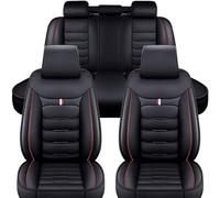 YoQIK Coche Juegos Cubreasientos Universal para Dacia Duster 2000-2024,Cuero Delanteros Traseros Fundas Asiento Completo Protectores Cómodo Accesorios,E/Black-Red