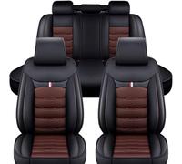 YoQIK Coche Juegos Cubreasientos Universal para Seat Leon Mk2 Leon Mk3 Leon 1 Leon 2 Leon 3 Leon 5F Leon FR,Cuero Delanteros Traseros Fundas Asiento Completo Protectores Cómodo Accesorios