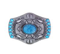 YOQUCOL Hebilla de cinturón de piedra turquesa para hombre, hebilla de cinturón vintage con elementos indios de vaquero americano occidental, H, Medium