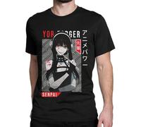 Yor Forger Assassin T-Shirt for Men Spy X Family Yor Forger Pure Cotton tee Shirt Crewneck T Shirts Black M