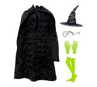 Yorajuy Disfraz de bruja para niñas, disfraz de Halloween, conjunto de vestido de bruja | Traje transpirable de 5 a 12 años, suministros de disfraces para fiestas de vacaciones, cosplay, eventos