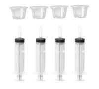 Yorajuy Jeringas de chupito para alcohol,Jeringas de chupito de gelatina - Jeringas de gelatina de Halloween de 60 ml con tapa con punta,Favor de fiesta de Halloween multifuncional con 4 tazas,