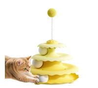 Yorajuy Juguete para Gatos con Pista de Bolas, Pista de Torre de 3 Niveles, Rompecabezas Divertido, para Sala de Estar, Dormitorio, hogar, Porche, balcón, apartamento, área de Juego