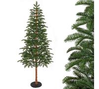 Yorbay Árbol de Navidad Artificial de 180 cm Arbol de Navidad Estrecho y Realista de PE con Base de Disco y Tronco Simulado para Decoración del Hogar o Tienda