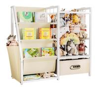 Yorbay Estantería para Niños con 3 Compartimentos, Estantería de Juguetes para Habitación Infantil para Guardar Libros de Imágenes y Juguetes