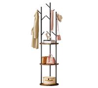 Yorbay Perchero de Entrada, Perchero de Pie con 9 Ganchos y 3 Estantes | Perchero en Forma de árbol para Bufanda Bolsos, Estantería de Almacenamiento para Salón Dormitorio Pasillo Estilo Industrial