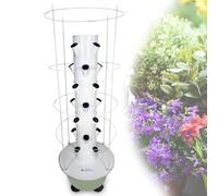 YORCME Kit De Cultivo HidropóNico Torre para Hierbas De Interior Columna HidropóNica para Huerto Kit De Cultivo Vertical De 20 A 36 Plantas 7-Layer28Pots-HydroponicTower+ClimbingFrame