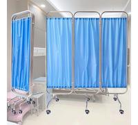 YORCME Panel Separador de Tela Impermeable con Ruedas, biombo médico de Acero Inoxidable 304 para hospitales, residencias de Ancianos, Salones de Belleza y centros de atención 4panels
