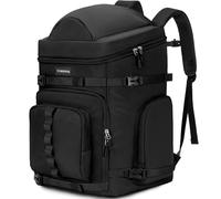 YOREPEK Mochila para Bolsa Botas Esqui con Compartimientos, Bolsa Botas Esqui y Casco con 8 Bolsillos 65L Gran Capacidad Mochila Ski y Snowboard Impermeable para Casco, Gafas, Viaje Ropa y Más, Negro