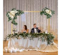 YORFULL Barra de Metal Ajustable para Colgar en la Mesa, Poste de riel con Abrazadera, Soporte de Arco de Globo para cumpleaños, Aniversario, Navidad, Boda, Festivales