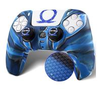 YoRHa GOWV - Funda de silicona antideslizante para mando de PS5 con 2 tapas para el pulgar y 1 adhesivo GOWV