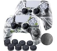 YoRHa Grip Texture - Funda de silicona para mando Dualsense de PS5 (2 dólares estadounidenses) con empuñaduras Pro Thumb x 8