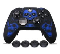 YoRHa Talla Láser Silicona Piel Skin para Mando Xbox Elite Series 2 x 1 (Azul) con Agarres para el Pulgar Thumb Grips x 4