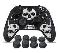 YoRHa Talla Láser Silicona Piel Skin para Mando Xbox Series X/S x 1 (Blanco) con Agarres para el Pulgar Thumb Grips x 8
