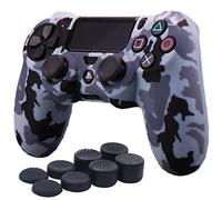 YoRHa Transferencia de Agua Camuflaje de impresión Silicona Caso Piel Fundas Protectores Cubierta para PS4/slim/Pro Mando x 1 (Nieve) con Pro los puños Pulgar Thumb gripsx 8