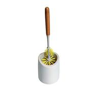 York EcoNatural Escobilla de Baño con Soporte y Recipiente Interior Conjunto de Limpieza WC Moderno para Hogar Hoteles y Restaurantes Higiene de Baño Sostenible Diseño Bambú Negro y Blanco