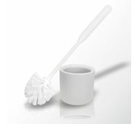 York Escobilla de Inodoro Escobillas de Baño Blancos Largo Cubo Redondo de Pie Escobillas y Portaescobillas Diseño Moderno y Fácil de Limpiar para la decoración del Baño Hotel Blanco Mate