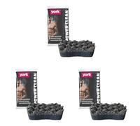 York Esponja de Masaje Negra - Ducha para Hombres de Doble Capa - Ergonómica de Cuerpo Entero - Ideal para Spa en Casa (Paquete de 3)
