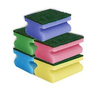 York Esponjas de Cocina Perfiladas - Pack 5 Unidades - Diseño Ergonómico con Protección para Uñas - Doble Cara (Esponja + Estropajo) - Ideal para Platos y Ollas