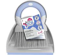 York Juego de Escoba Bacteria Stop y recogedor de Mesa Escoba y recogedor de Mano Juego de Pala Limpieza rápida Producto indispensable para la Limpieza Diaria Color Azul y Gris Mediano