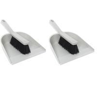 YORK Juego de Recogedor y Cepillo Pala y Cepillo Mano Juego de Cepillo y Palla Combo de Cepillo y Recogedor Portátil Escoba de Mano Conjunto de Recogedor con Goma Fabricado en regranulado Blanco