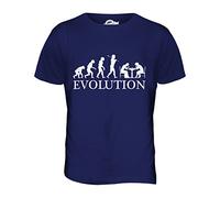 York Street Ajedrez Evolution of Man - Camiseta Hombre Camiseta Top - algodón, Arándano Azul, 100% Ringspun 100% Machine 100% algodón, Hombre, Grande