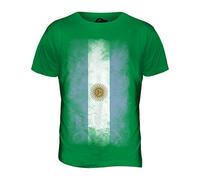 York Street Argentina Descolorido Bandera - Camiseta Hombre Camiseta Top - algodón, Efervescente Apple, 100% algodón 100% Ringspun 100% Machine, Hombre, Extra Grande