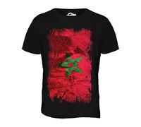 York Street Marruecos Grunge Bandera - Camiseta Hombre Camiseta Top - algodón, Regaliz Negro, 100% algodón 100% Ringspun 100% Machine, Hombre, Large